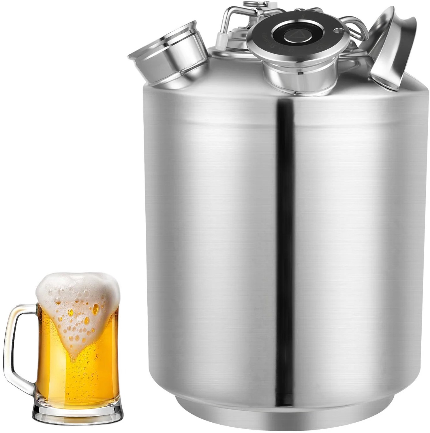Tremeo Bierleiding Reinigingsvat 10L – Biertap Reiniger – RVS Reinigingsfust voor Tapinstallatie – Incl. A & S Koppelingen
