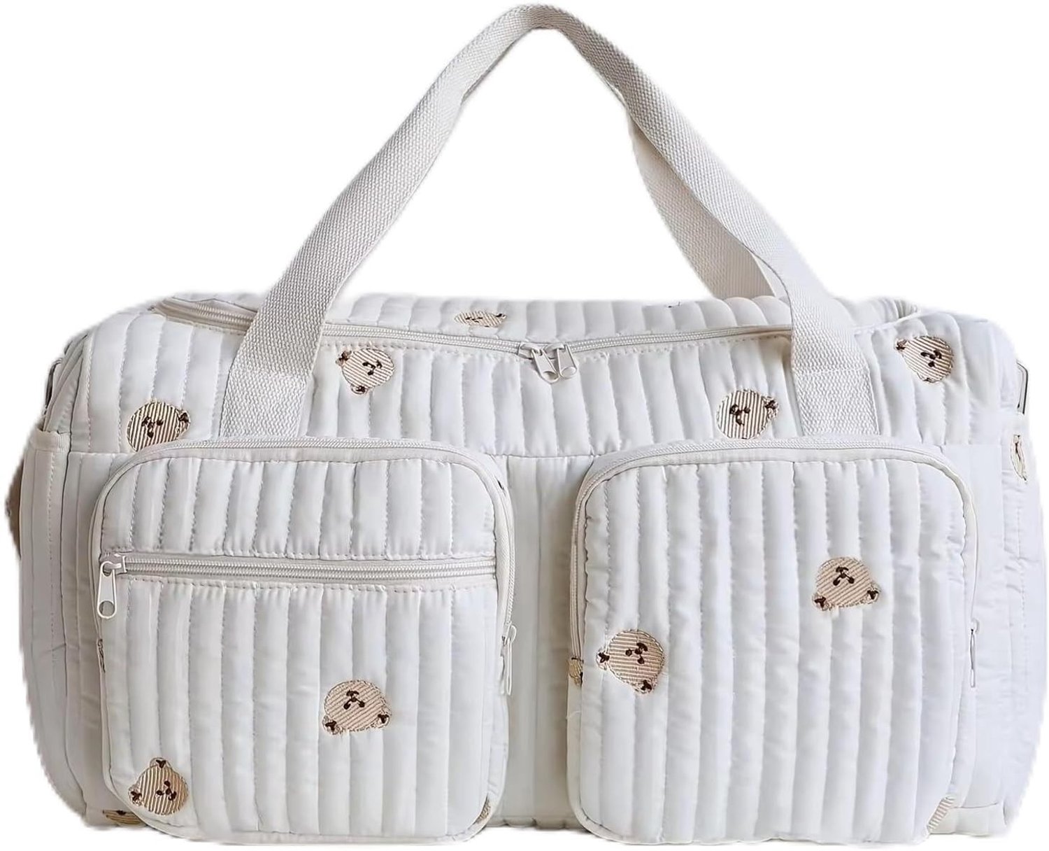 Veelzijdige Luiertas voor Moeders, Baby- en Zwangerschapsbagage, Met Rits en Berenprint voor Ziekenhuis, Reizen en Kinderwagen