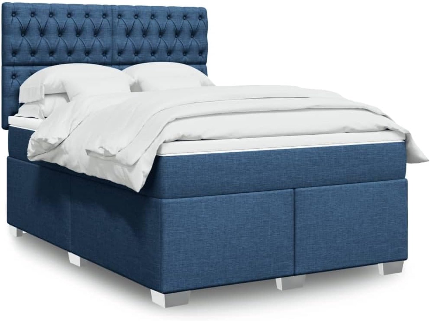 Pocketvering boxspring blauw 140x190 cm