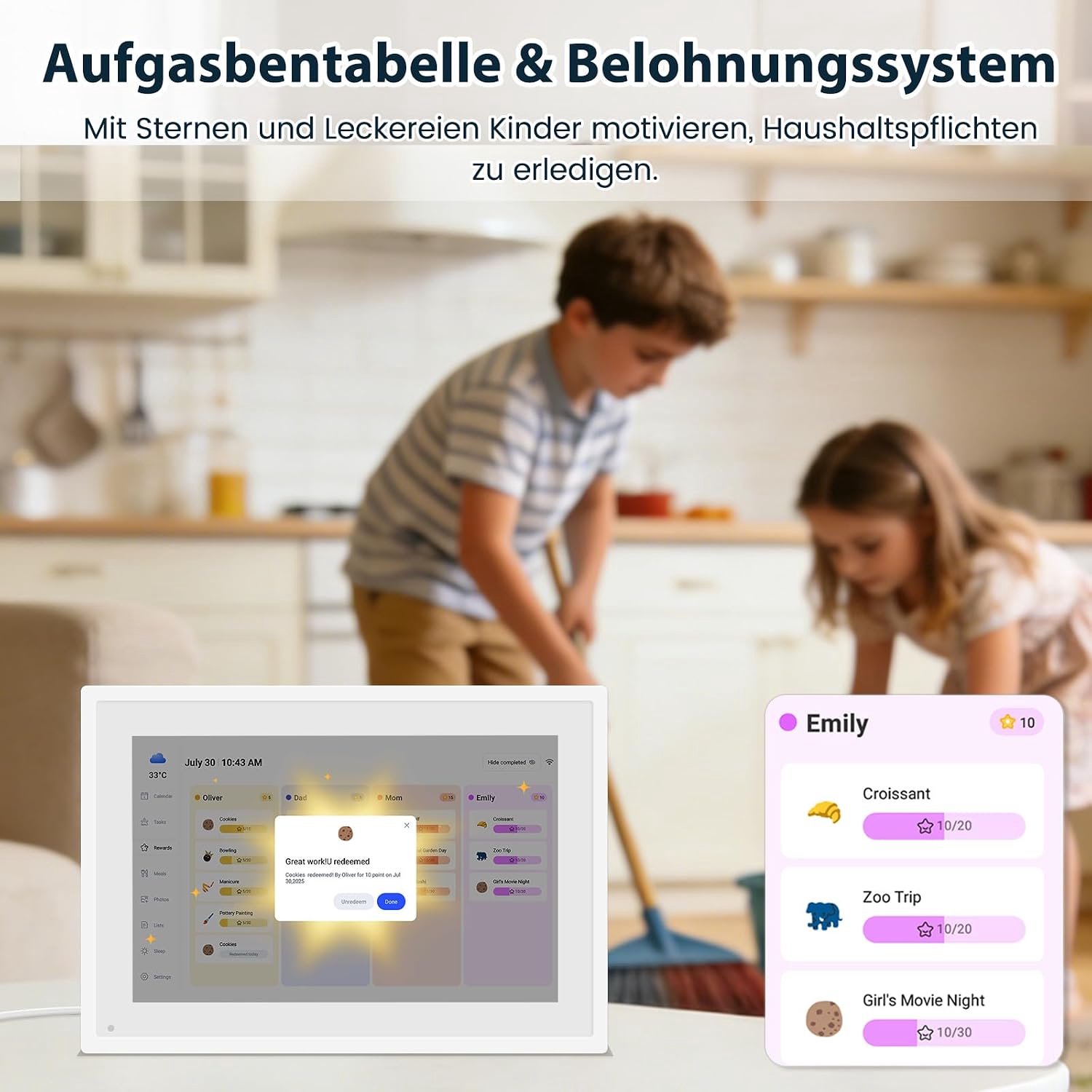 15,6 inch digitale kalender, wandkalender, touchscreen-familie-organizer