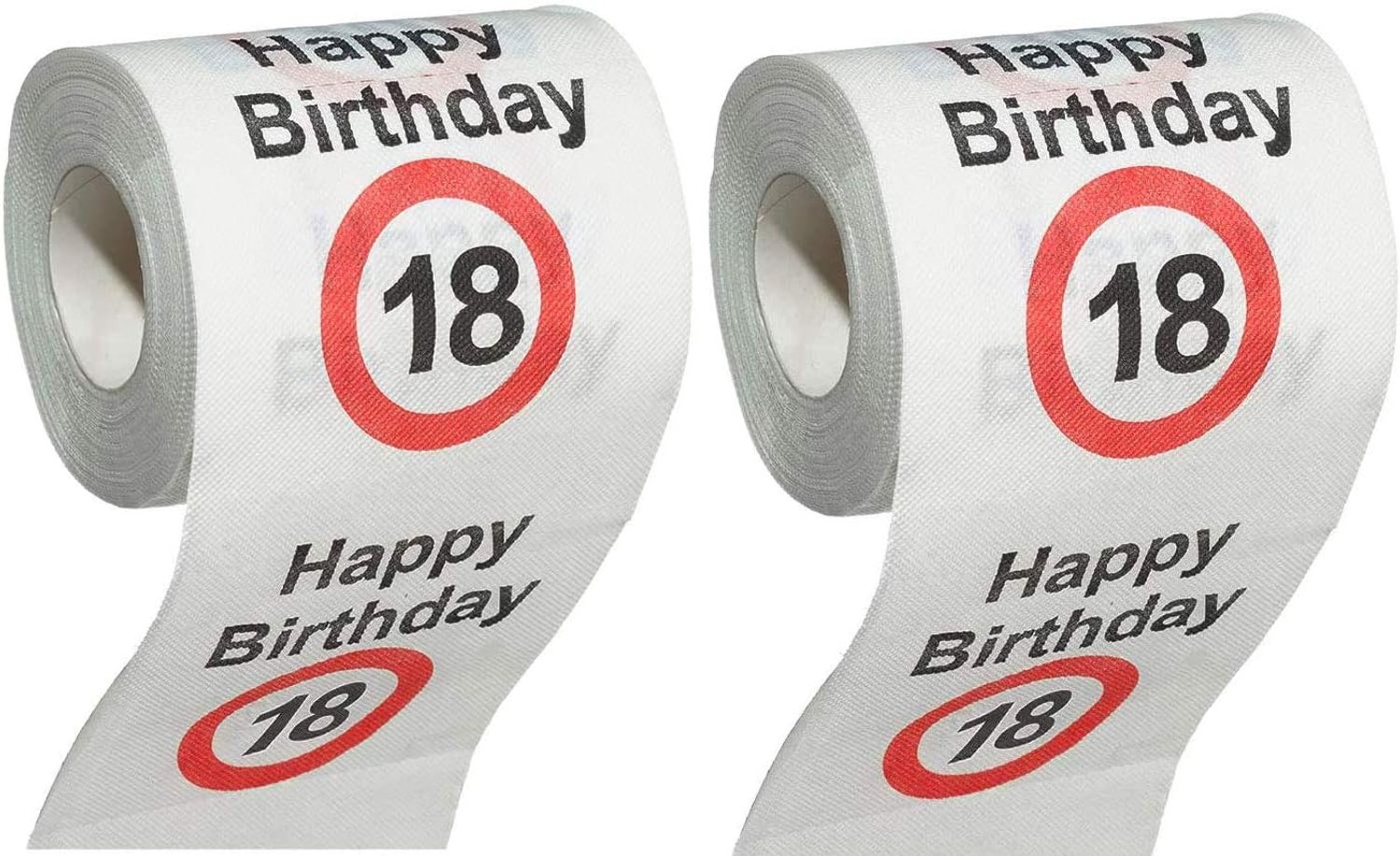 Toiletpapier ronde verjaardag grappig cadeau (18e verjaardag - 2 rollen)