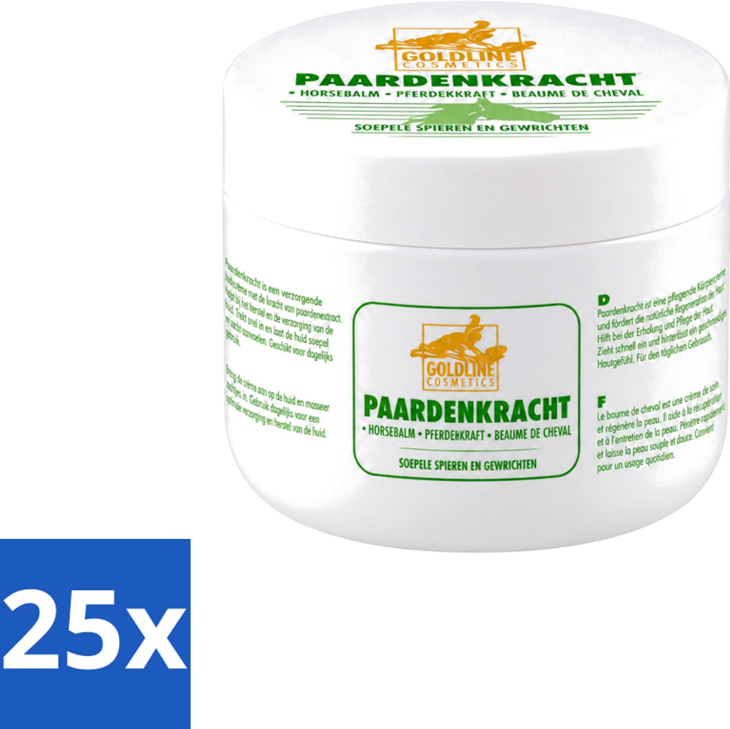 25 x Goldline - Bodycrème - Paardenkracht - Herstel & Verzorging - 250 ml - Voordeelverpakking - 25 stuks