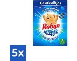 5 x Robijn - Intense - Geurbuiltjes - Langdurige Geur - Intense Frisheid - 3 Geurbuiltjes - Voordeelverpakking - 5 stuks