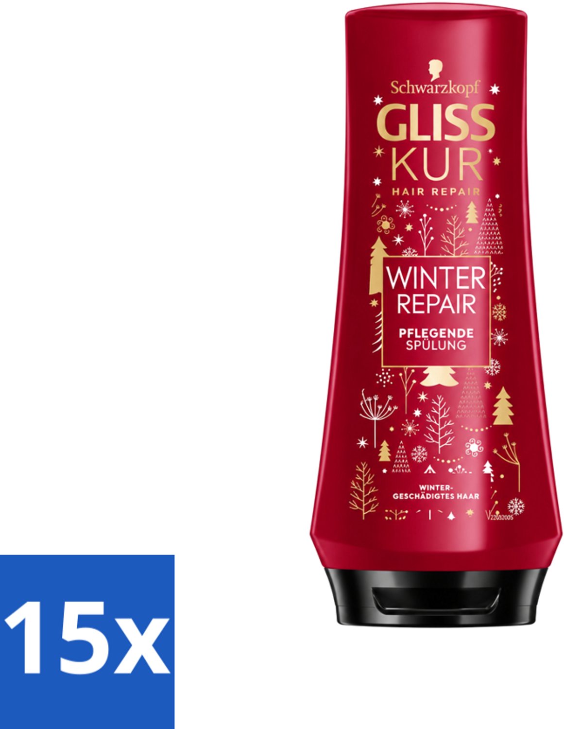 15 x Gliss-Kur - Conditioner - Winter Repair - Herstelt & Verzorgt - 200 ml - Voordeelverpakking - 15 stuks