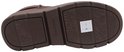 Bruine Skechers zool met bloemenpatroon, merkopdruk in het midden en een klein productlabel.