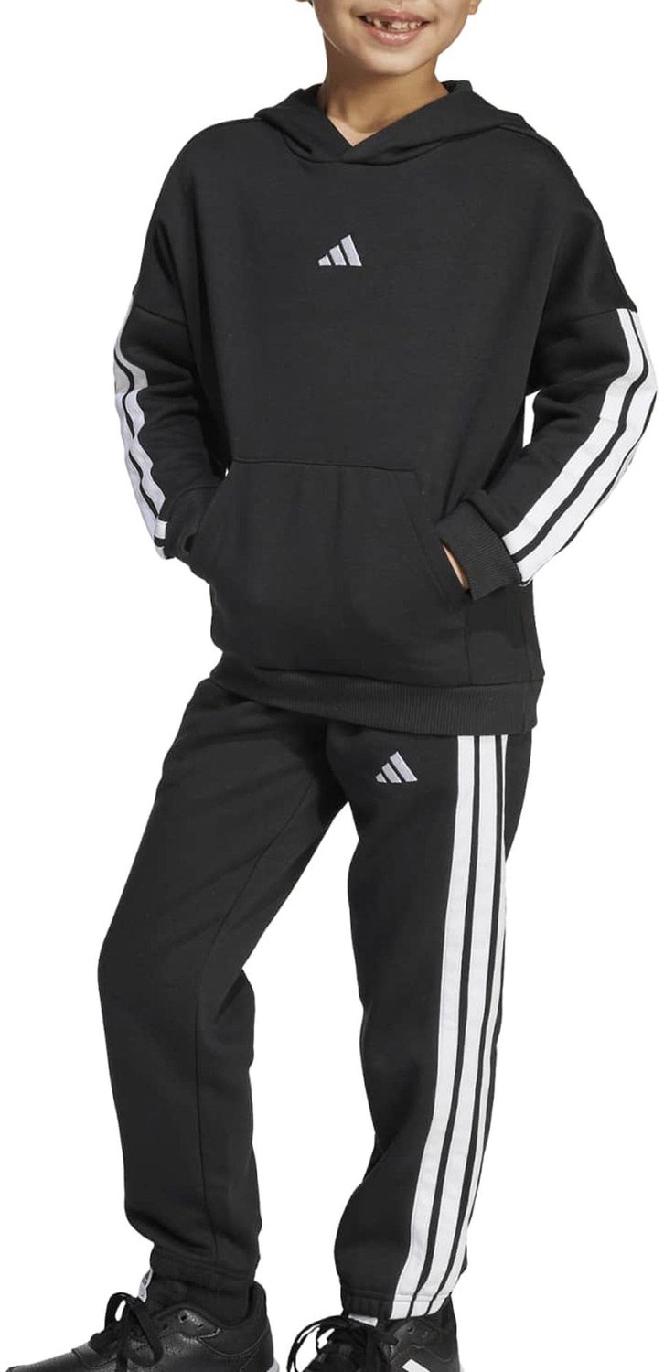 Adidas 3-Stripes Essentials Fleece Joggingpak Junior Zwart