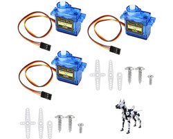3 Stuks Micro Servo Motor 9G SG90 - 360 Graden Continue Rotatie voor RC Modellen, Robotica en Helicopters