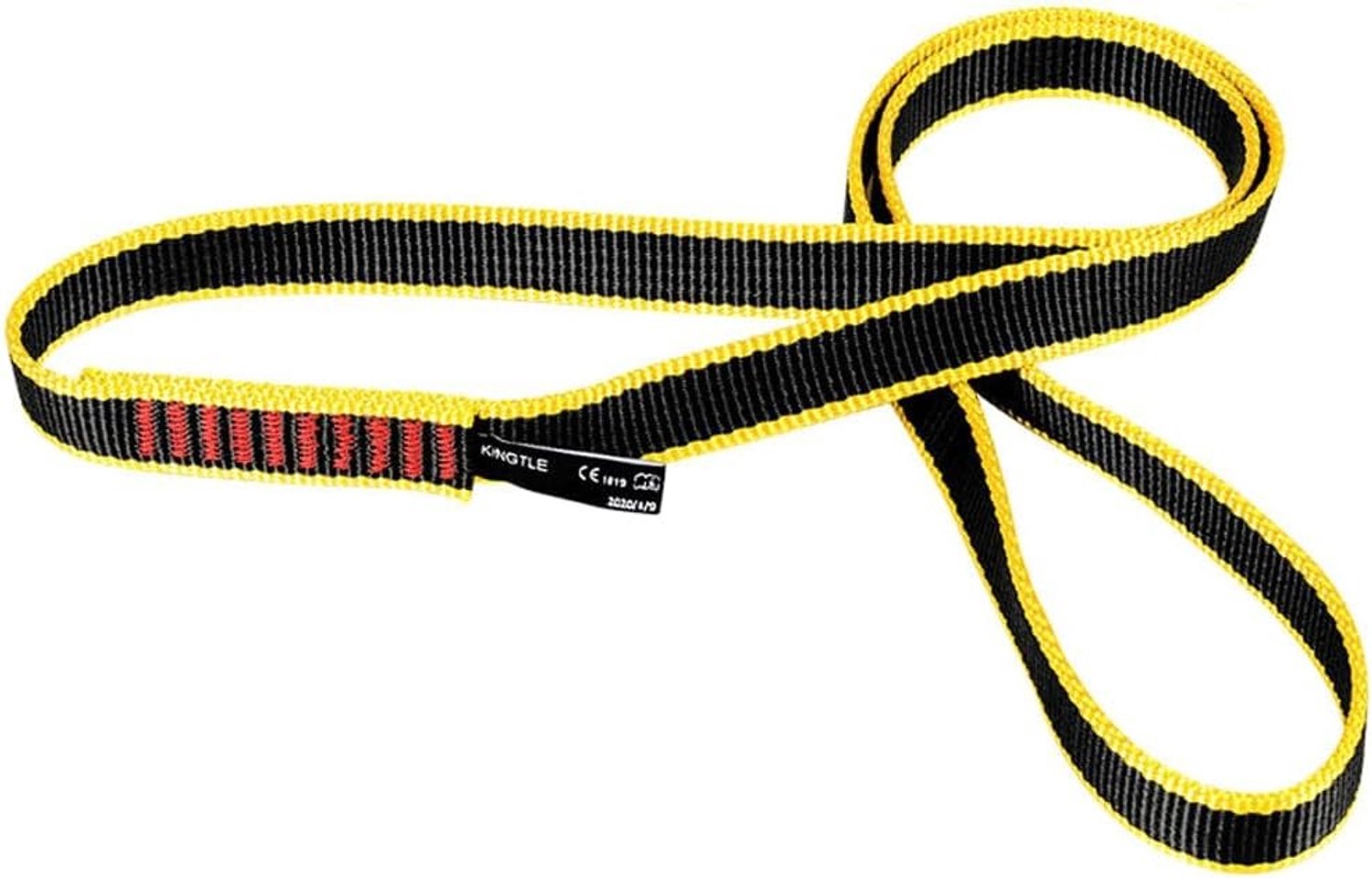 20mm Nylon Kimband 22kN CE1019/EN 566 UIAA Gecertificeerde Klimriem voor Klimmen, Bergbeklimmen en Abseilen (Zwart, 60cm/24 inch | Verpakking van 1)