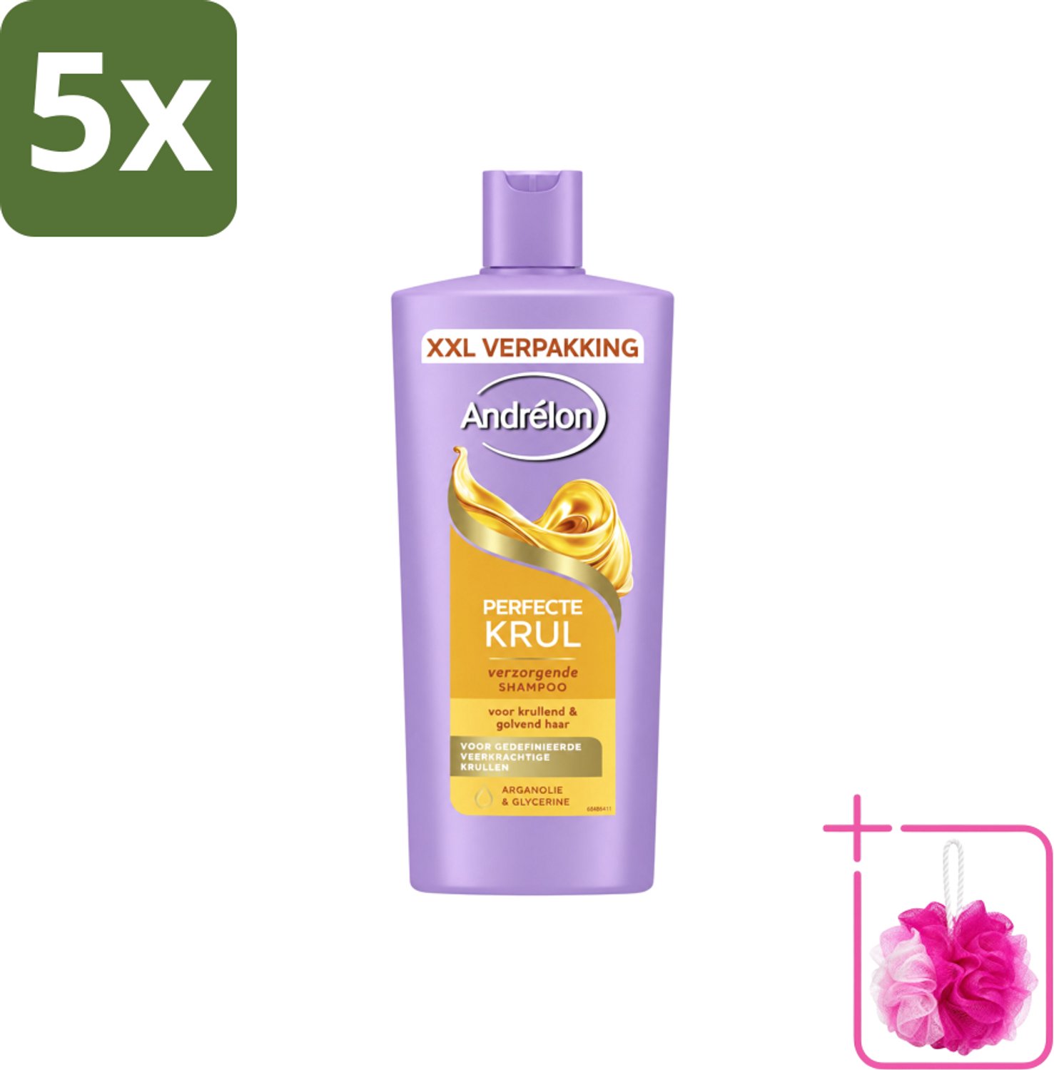 5 x Andrélon – Shampoo – Perfecte Krul – 685 ml - Bulkverpakking - Douchegel - Douchemop - Huidverzorging