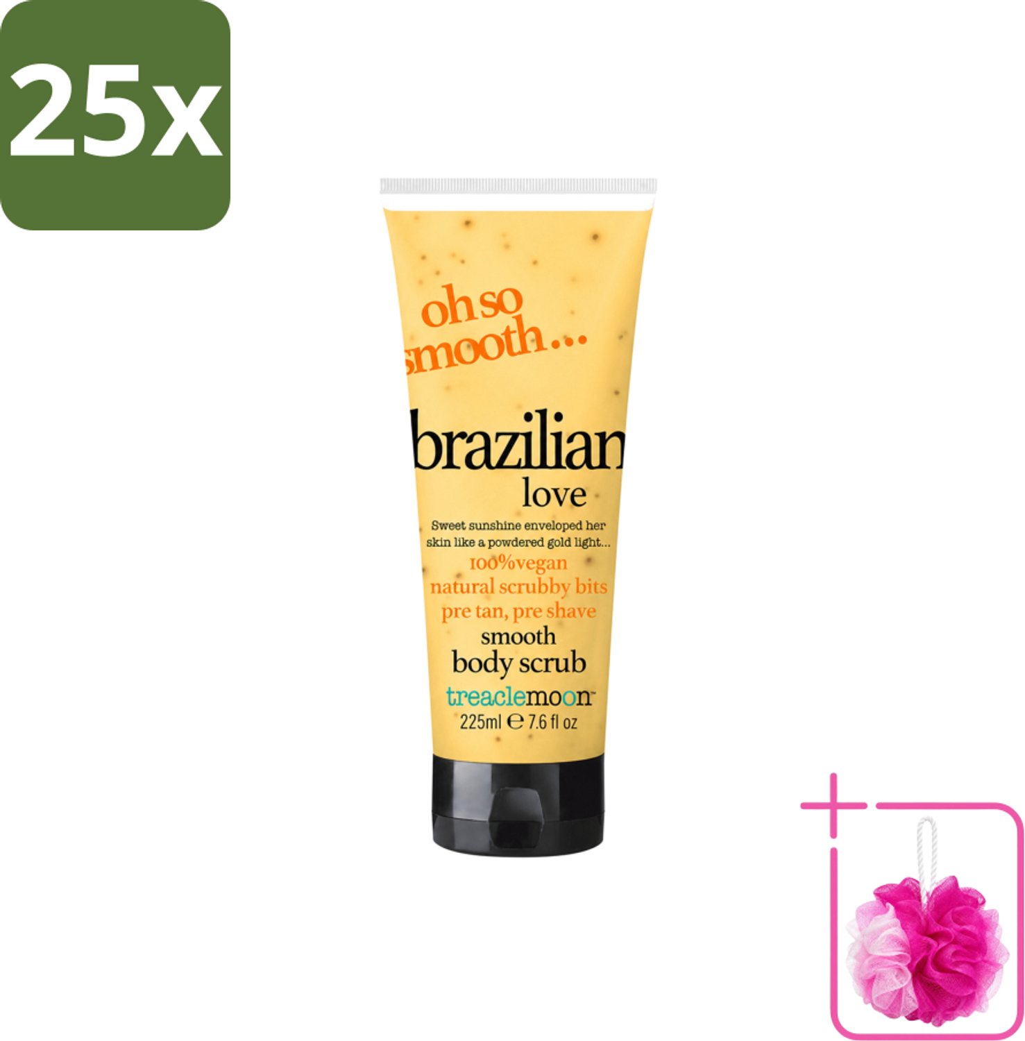 25 x Treaclemoon – Body Scrub – Brazilian Love – 225 ml - Bulkverpakking - Body scrub - Douchemop - Exfoliatie