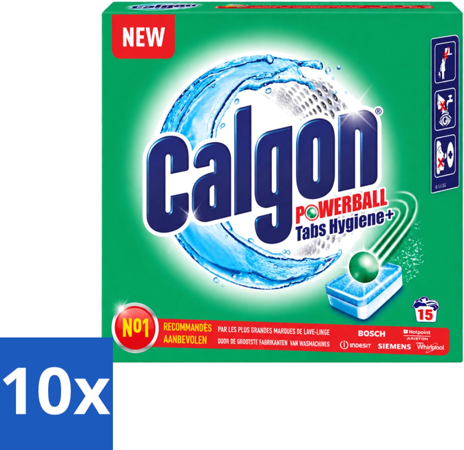 10 x Calgon - Wasmachinereiniger - Tegen Kalk - 15 Tabletten - Voordeelverpakking - 10 stuks