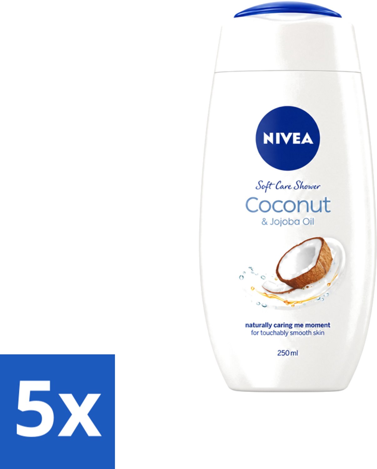 5 x Nivea - Huid Beschermende Douchecreme - Kokosnoot - 250 ml - Voordeelverpakking - 5 stuks