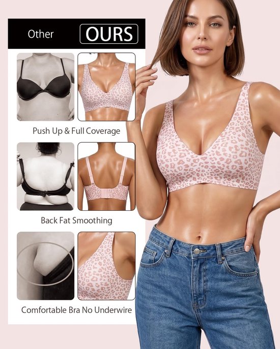 Beha zonder beugel, push-up, gevoerd, Jelly BH, comfortabele beha voor dames — afbeelding 3
