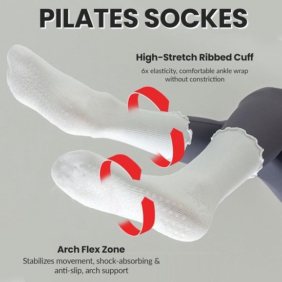 Dames Antislip Sokken - 6 Paar Yoga & Pilates Sokken — afbeelding 5