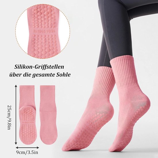 8 Paar Antislip Sokken Dames - Yoga, Pilates, Fitness - Maat 35-40 — afbeelding 4