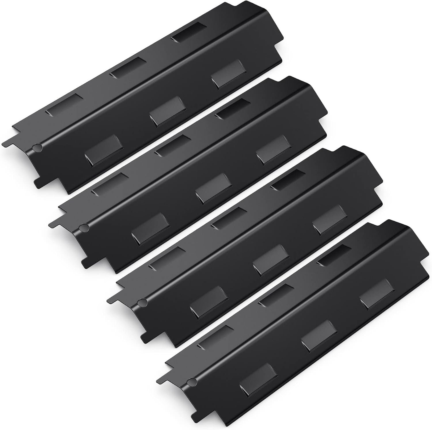 4x Universele Grillplaat 37x11cm - Porselein Staal - Vlamverdeler