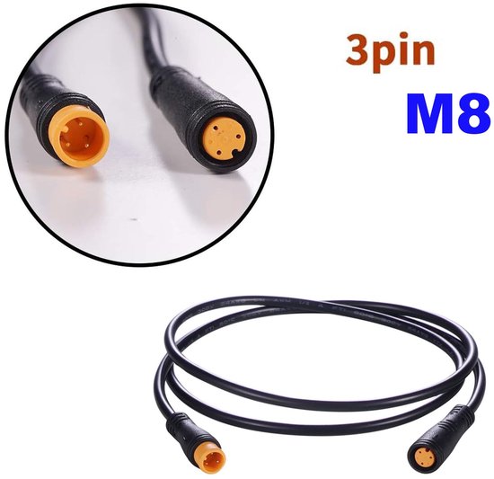 E-bike verlengkabel 80 cm - 3-polige waterdichte aansluiting - voor elektrische fietslamp en Ebrake - Homevero — afbeelding 2