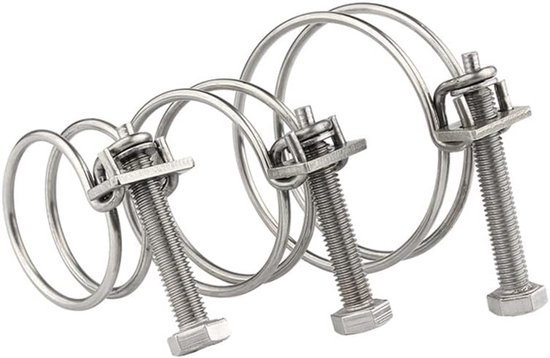 10 stuks dubbele draad slangklemmen, verstelbare 32 mm-36 mm waterslangklemmen, roestvrijstalen buisklemmen, 11 maten - Homevero — afbeelding 4
