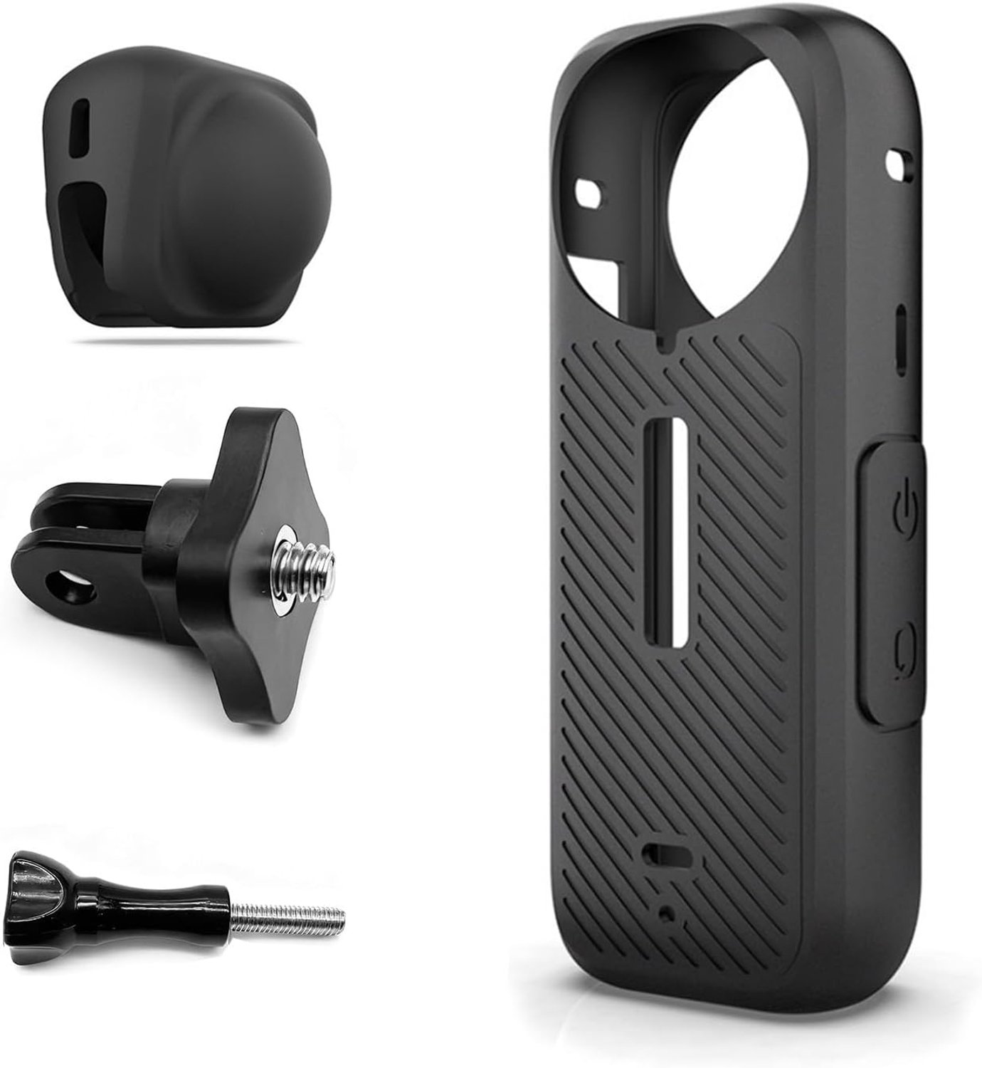 Siliconen hoes voor Insta360 X5, camerabescherming met lensdeksel, schokbestendig frame met nauwkeurige uitsparingen, lichte accessoires voor actiecamera
