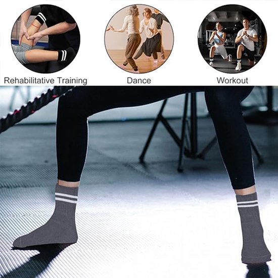 Pilates Sokken Dames - 3 Paar Antislip Yoga Sokken Katoen — afbeelding 4