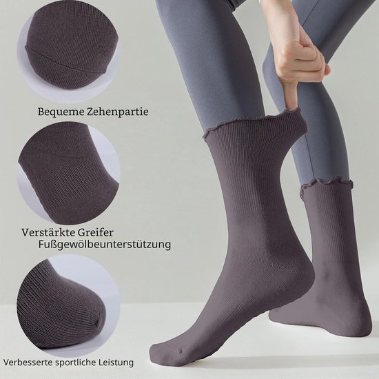 Antislip Sokken met Grips voor Yoga, Pilates & Dans - 3 Paar — afbeelding 4