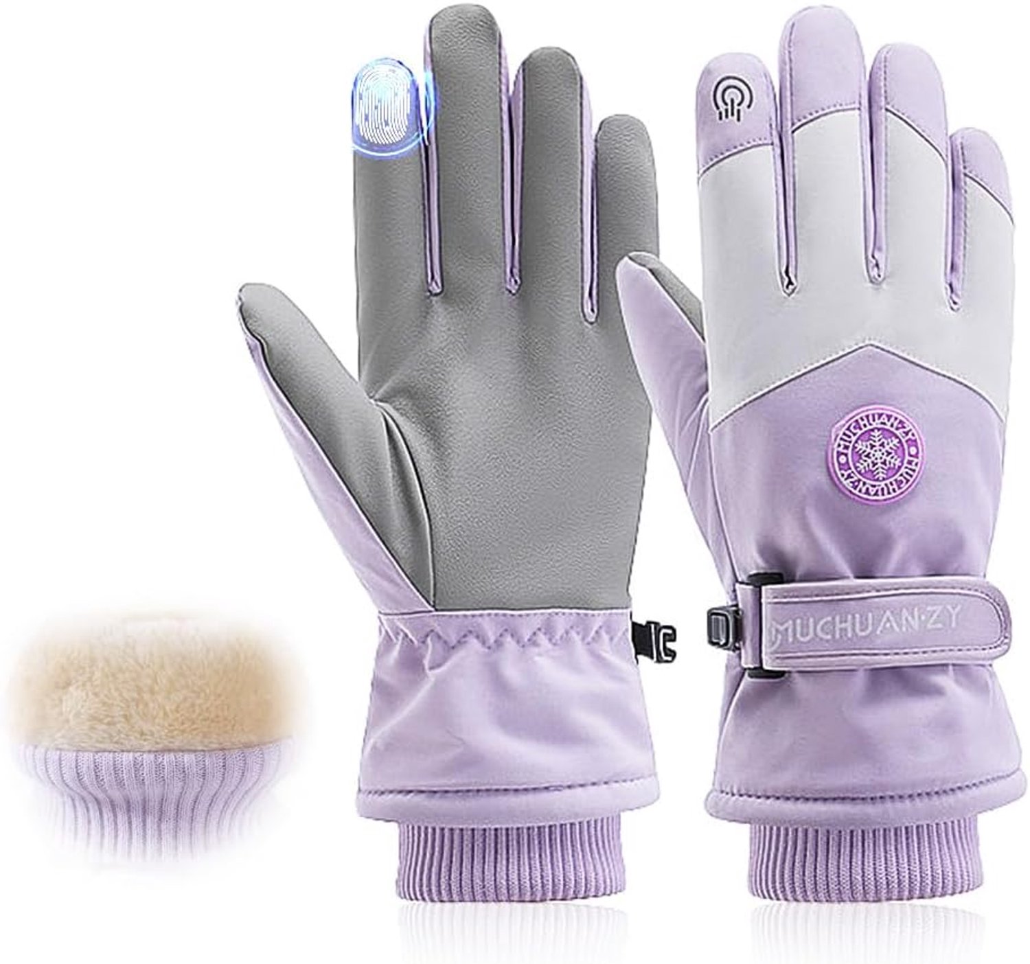 Dames Winterhandschoenen: Winddicht Waterdicht & Touchscreen Paars