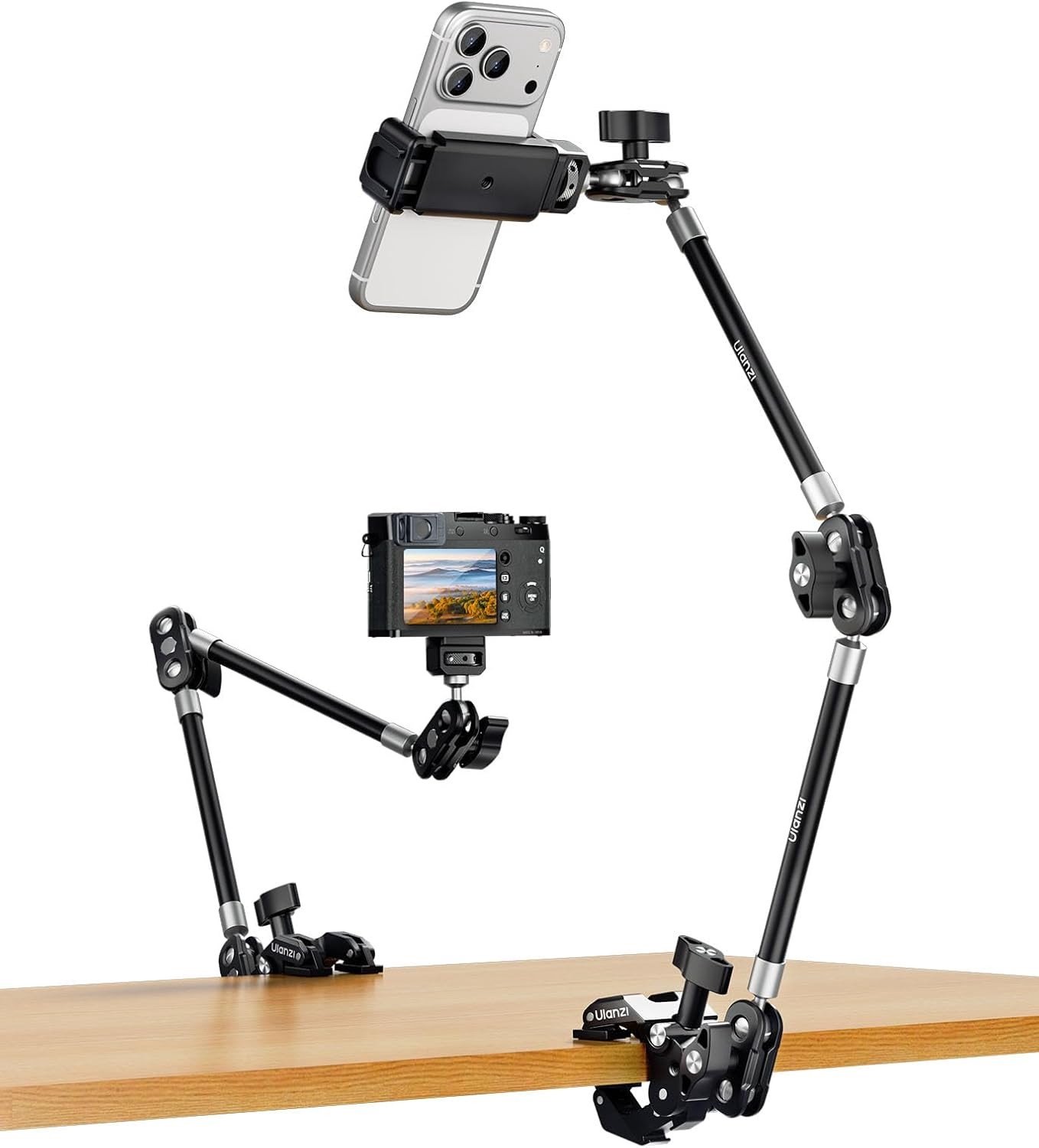 Magic Arm met Super Clamp voor Desk C Clamp - 22 inch, 1kg Belastbaarheid, Fotografie Accessoire