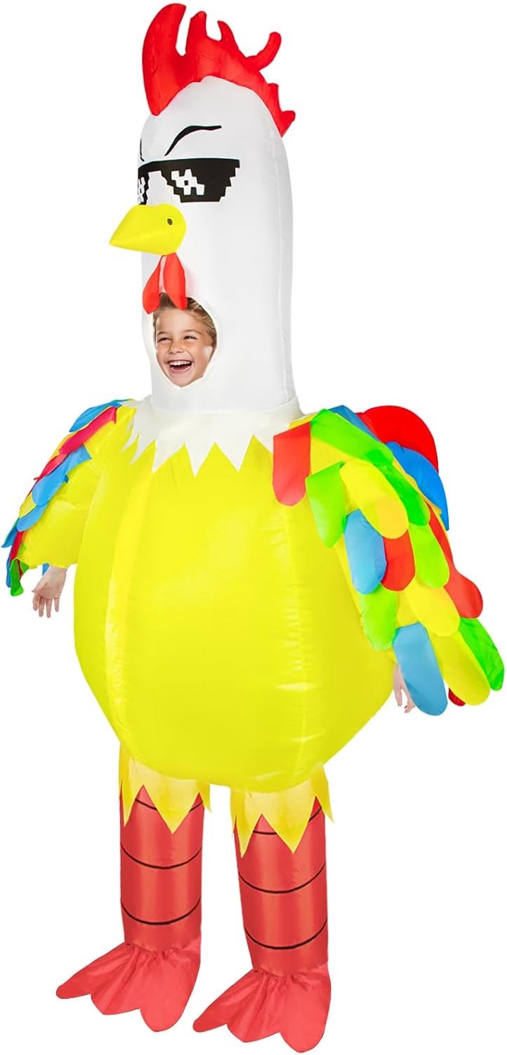 Kippenkostuum, opblaasbaar kippenkostuum voor volwassen vrouwen en mannen, Halloween-kostuums, opblaasbaar kippenkostuum voor kinderen, cosplay-feest