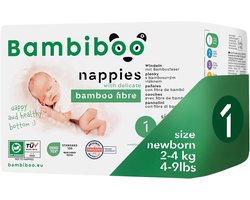 Bambiboo Newborn Luiers Maat 1 (26 stuks) - Zacht Bamboe & Navelopening