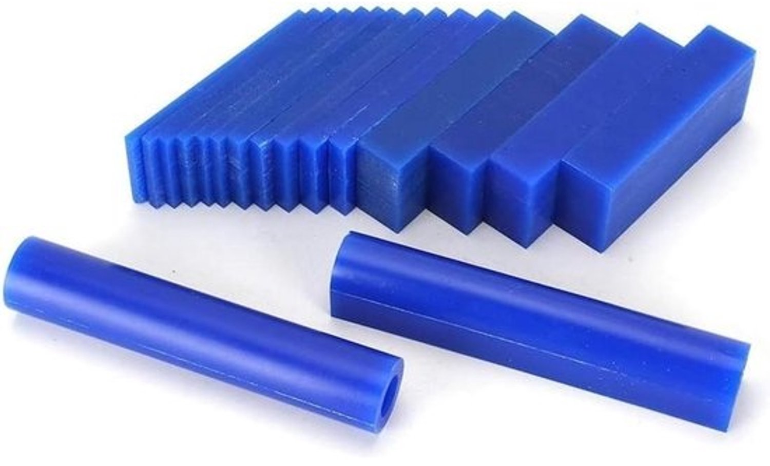 Carving Wax Set - Materiaal voor Gietmallen - Sieraden Maken - Flexibel en Duurzaam - 15 Stuks + 2 Tubes - Blauw
