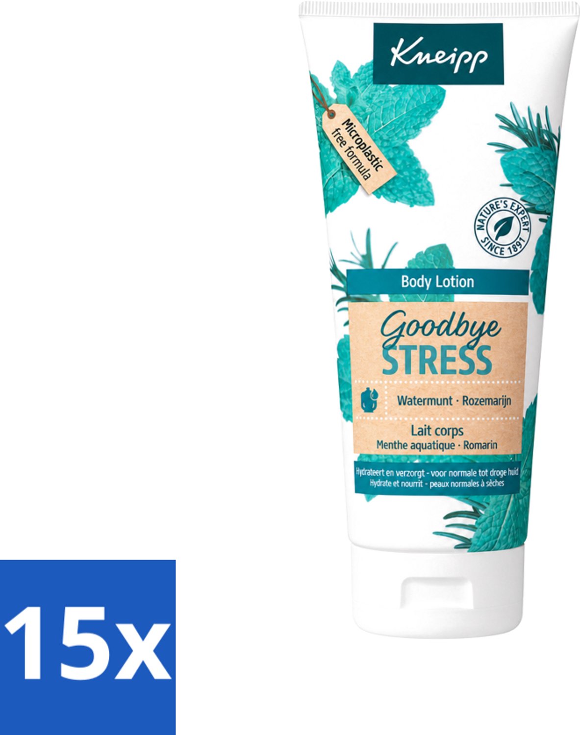 15 x Kneipp Bodylotion – Watermunt & Rozemarijn – 200 ml - Voordeelverpakking - 15 stuks