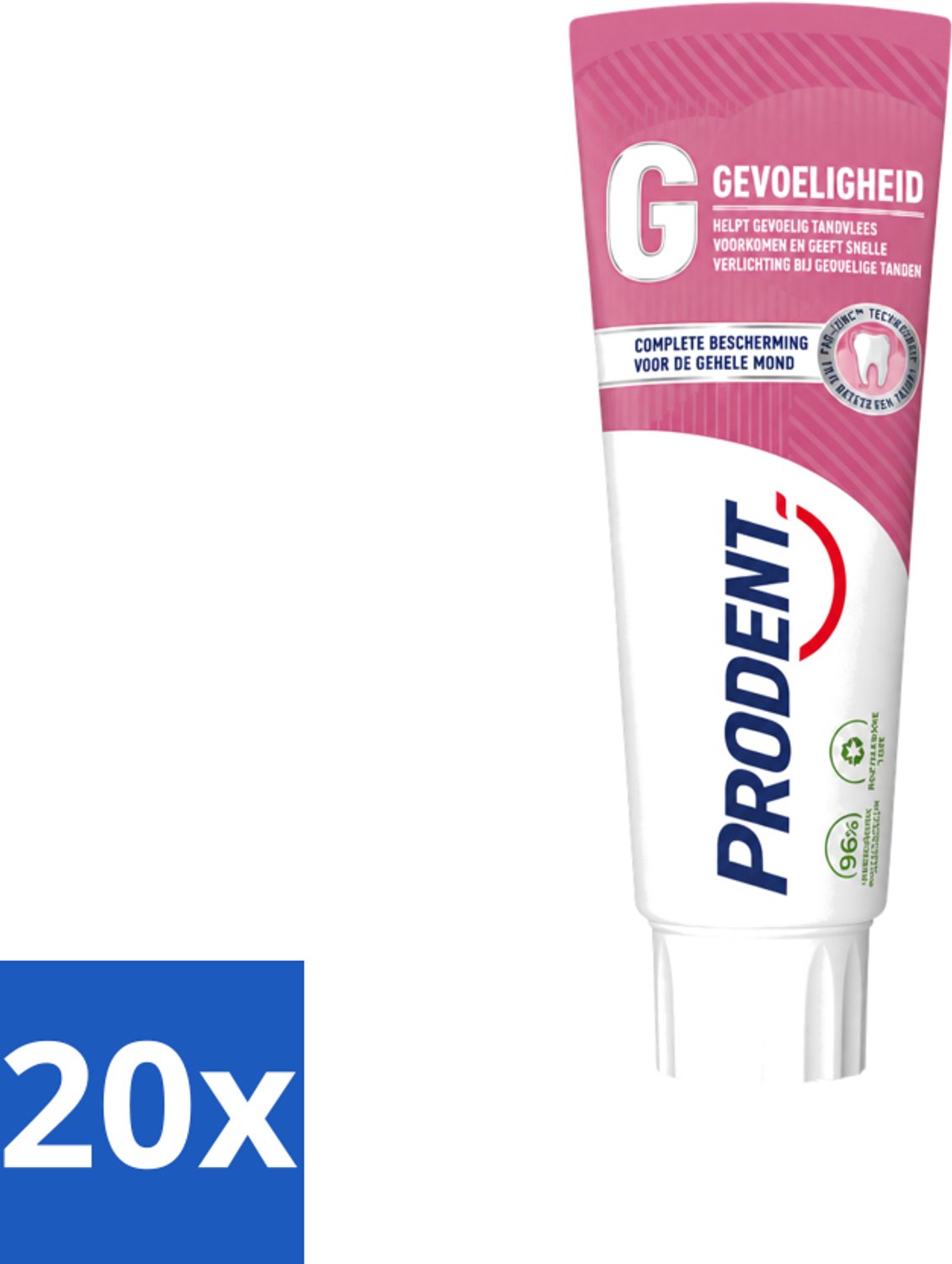 20 x Prodent – Tandpasta – Gevoeligheid – Pro-Zinc Technologie – 75 ml - Voordeelverpakking - 20 stuks
