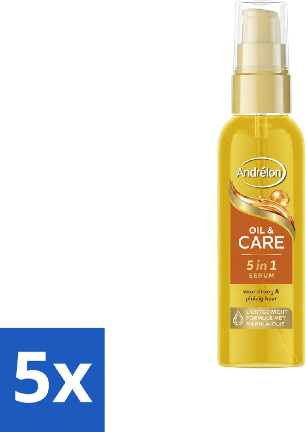 5 x Andrélon – Haarserum – Oil & Care – 75 ml - Voordeelverpakking - 5 stuks