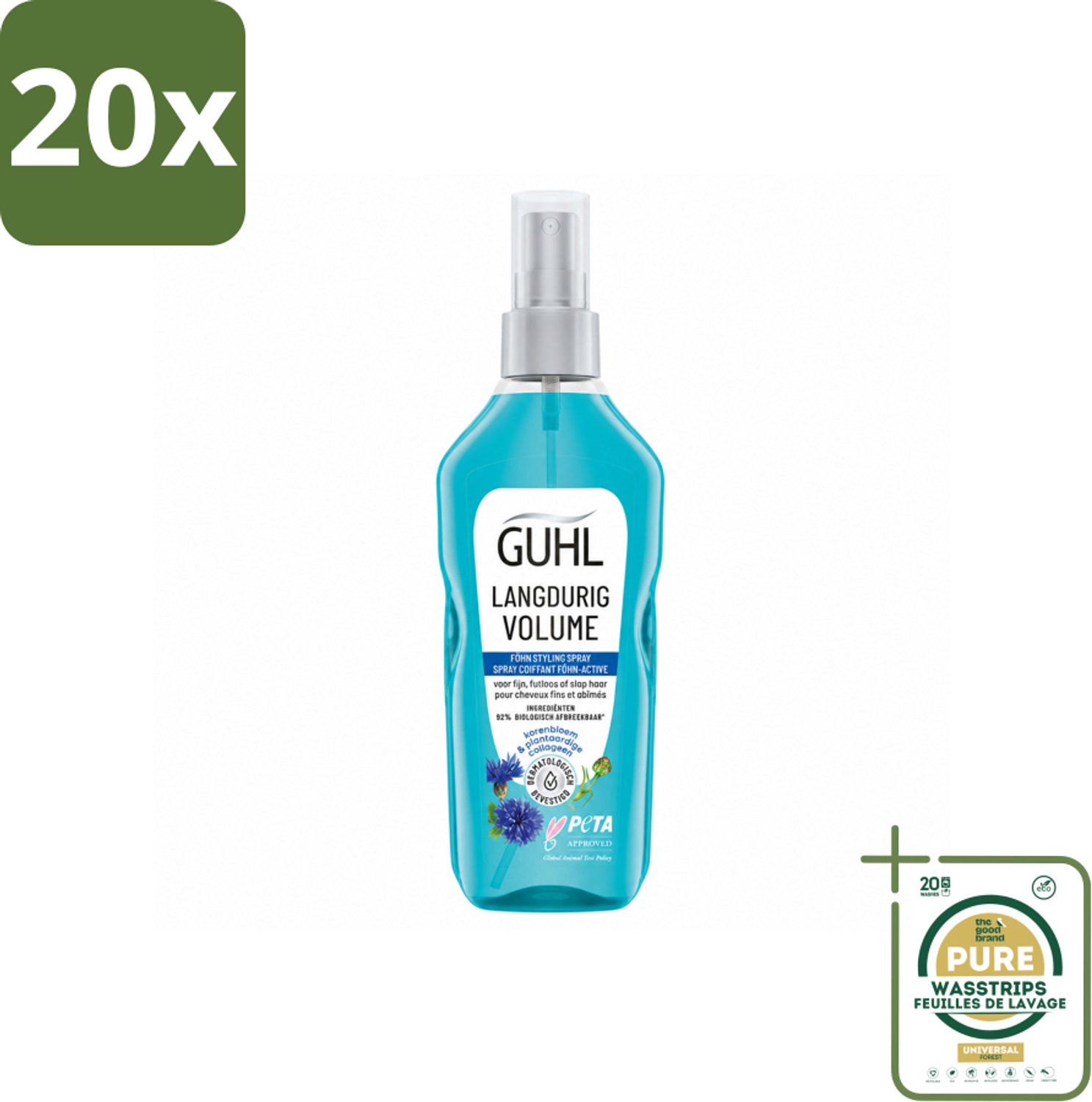 20 x Guhl - Styling Spray - Föhn Active - 125 ml - Wasstrips - Haarspray - Volume - Grip - Body - Haartype