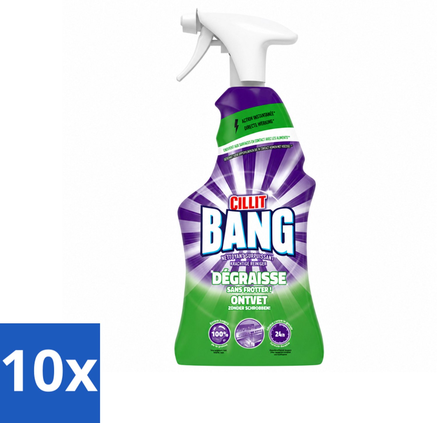 10 x Cillit Bang – Schoonmaakspray – Universal Ontvetter – 750 ml - Voordeelverpakking - 10 stuks