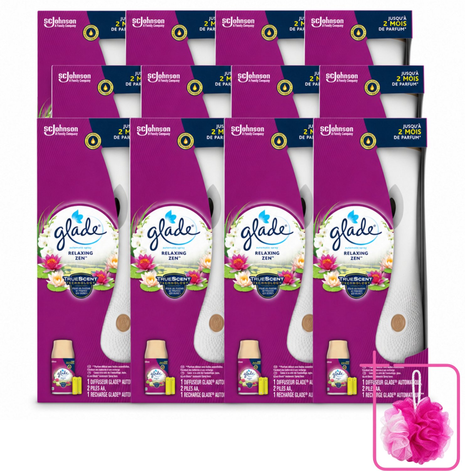 12 x Glade - Automatische Spray - Relaxing Zen - 269 ml - Bulkverpakking - Automatische geurverfrisser - Douchemop - Rustgevende geur