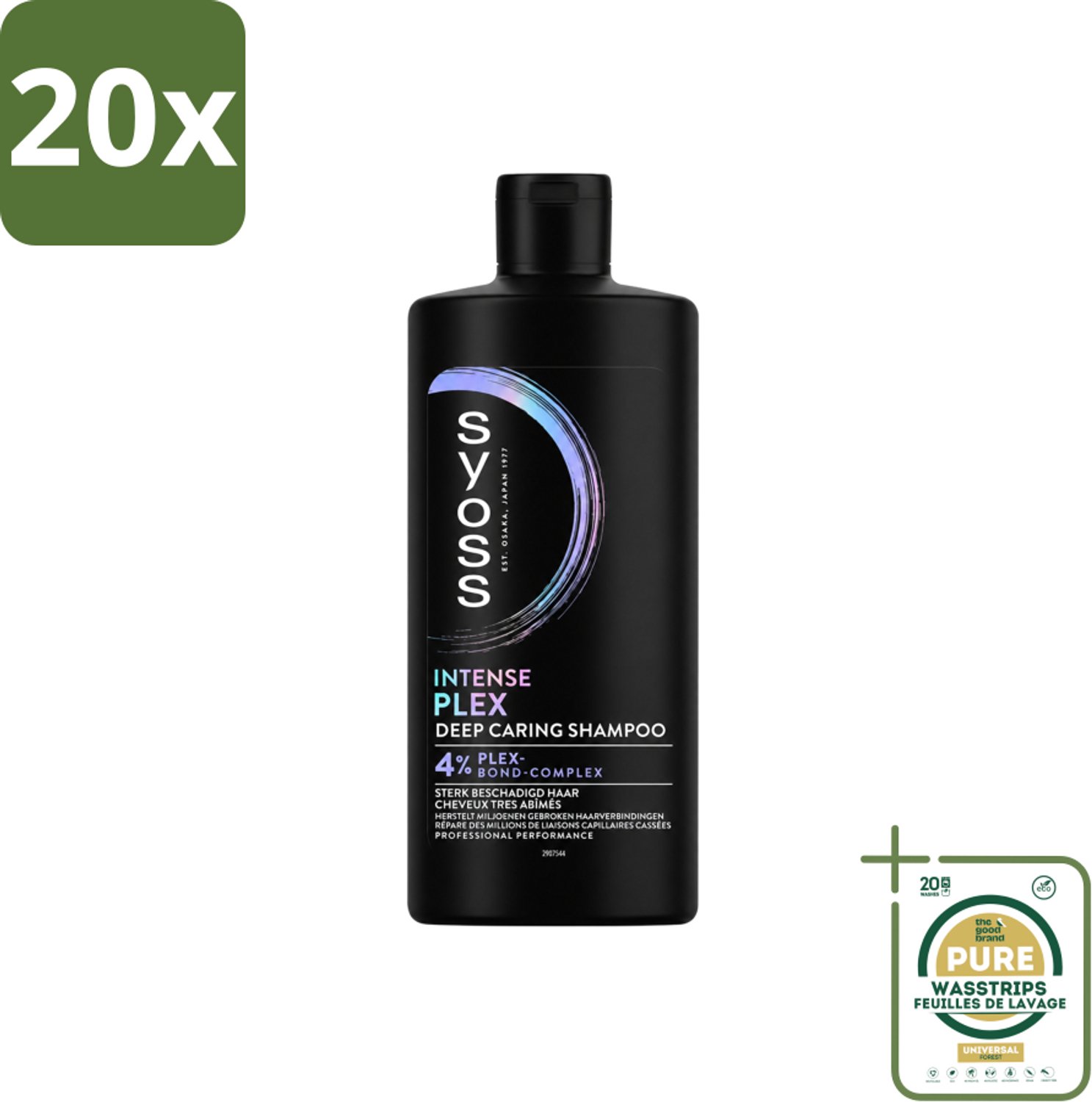 20 x SYOSS - Plex - Shampoo - Langdurige Styling - 440ml - Wasstrips - Haar Herstellen - Beschadigd Haar - Haar Herstel Shampoo - Plex Complex - Haar Kracht