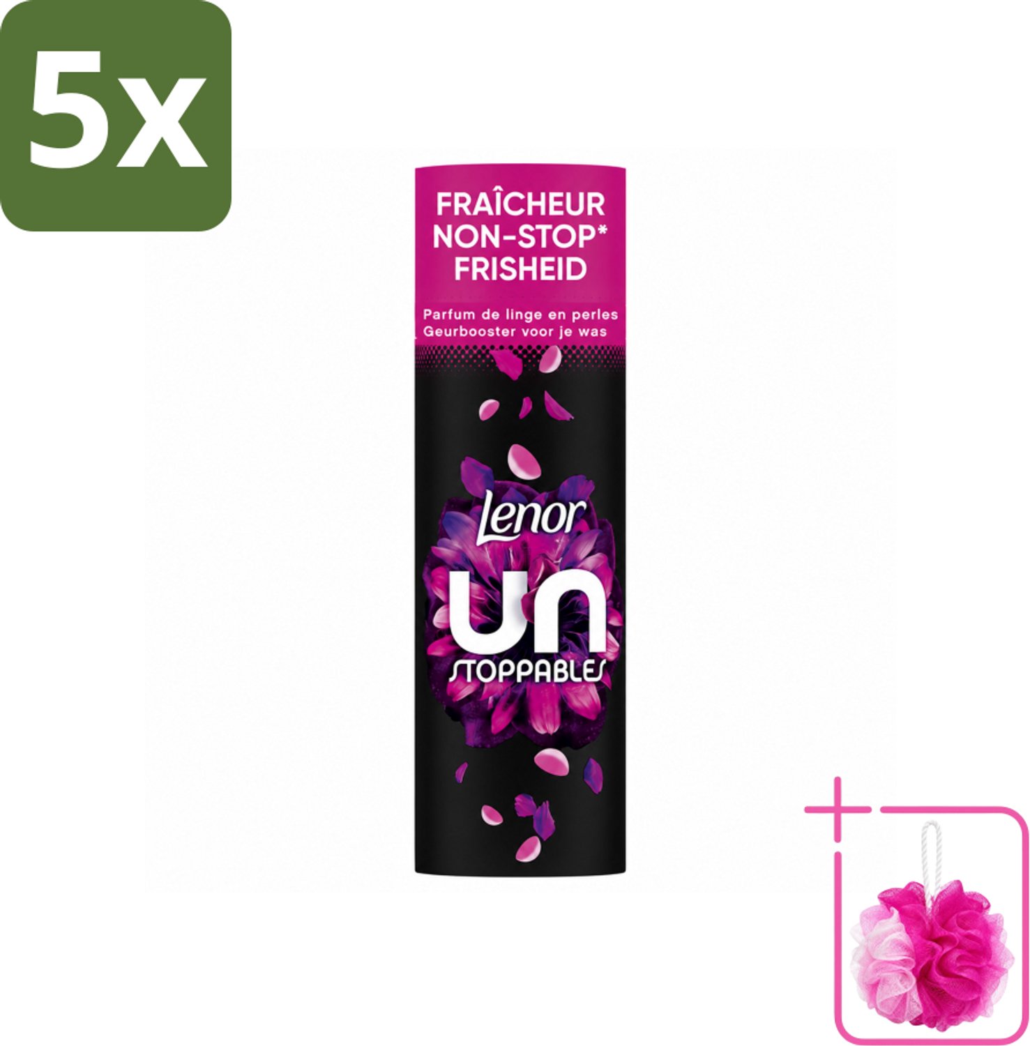 5 x Lenor Unstoppables - Geurbooster - Bloemen Fris - Non-Stop Frisheid - 19 Wasbeurten - Bulkverpakking - Geurbooster - Douchemop - Bloemige geur
