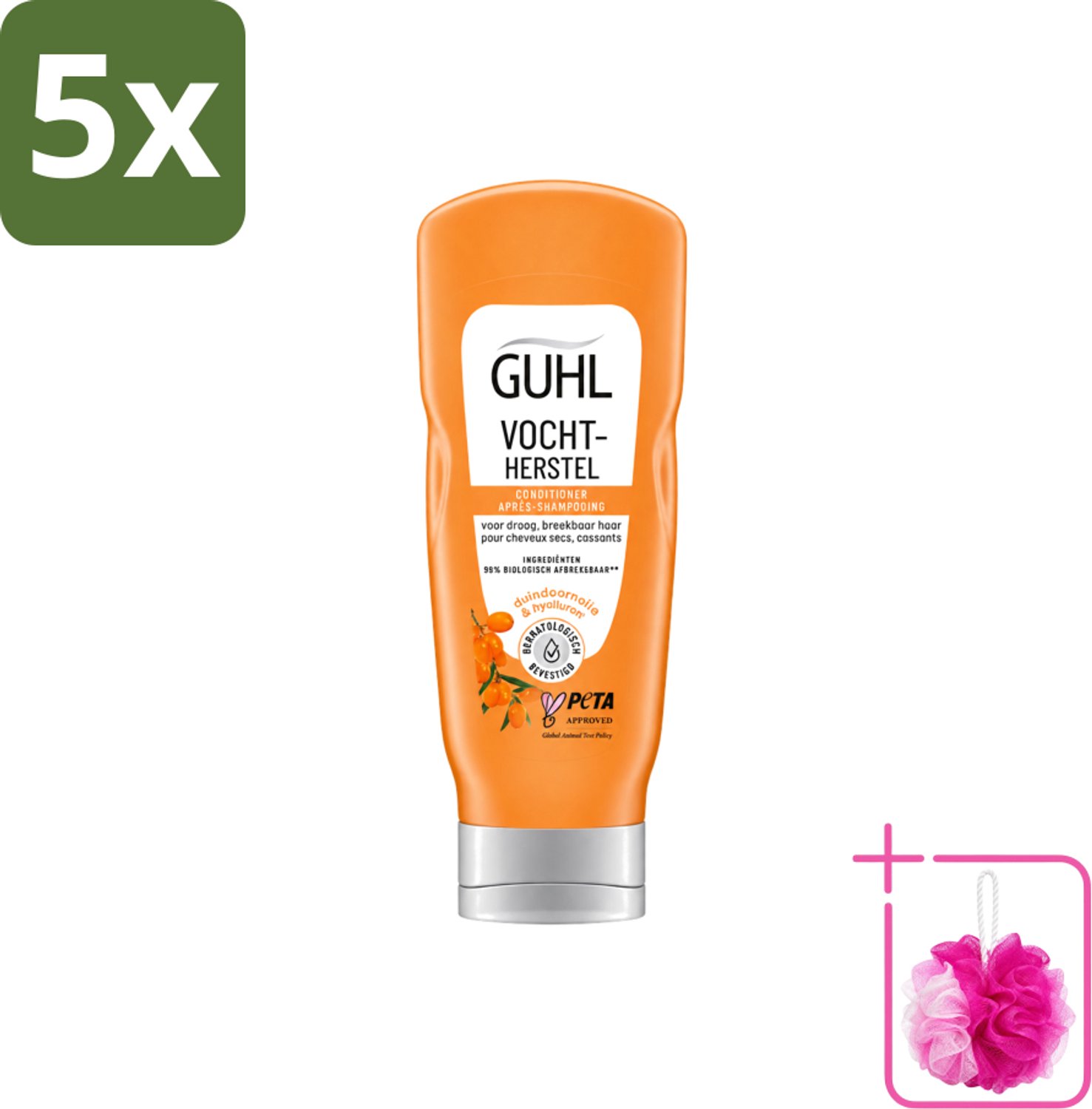 5 x Guhl - Crème Conditioner - Vochtbalans - 200 ml - Bulkverpakking - Hydratatie haar - Douchemop - Vochtbalans haar