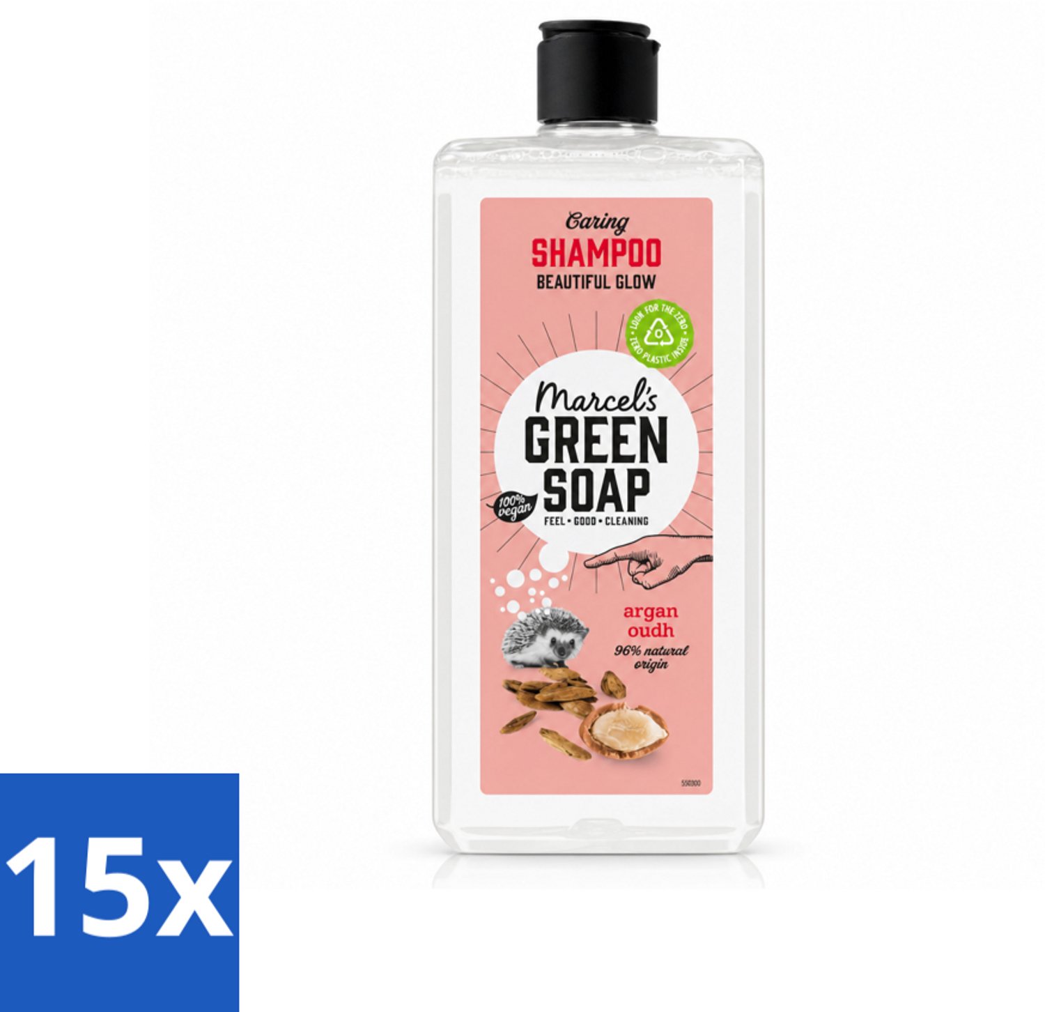 15 x Marcel's Green Soap - Shampoo - Argan & Oudh - Versterkt & verzorgt - 300 ml - Voordeelverpakking - 15 stuks