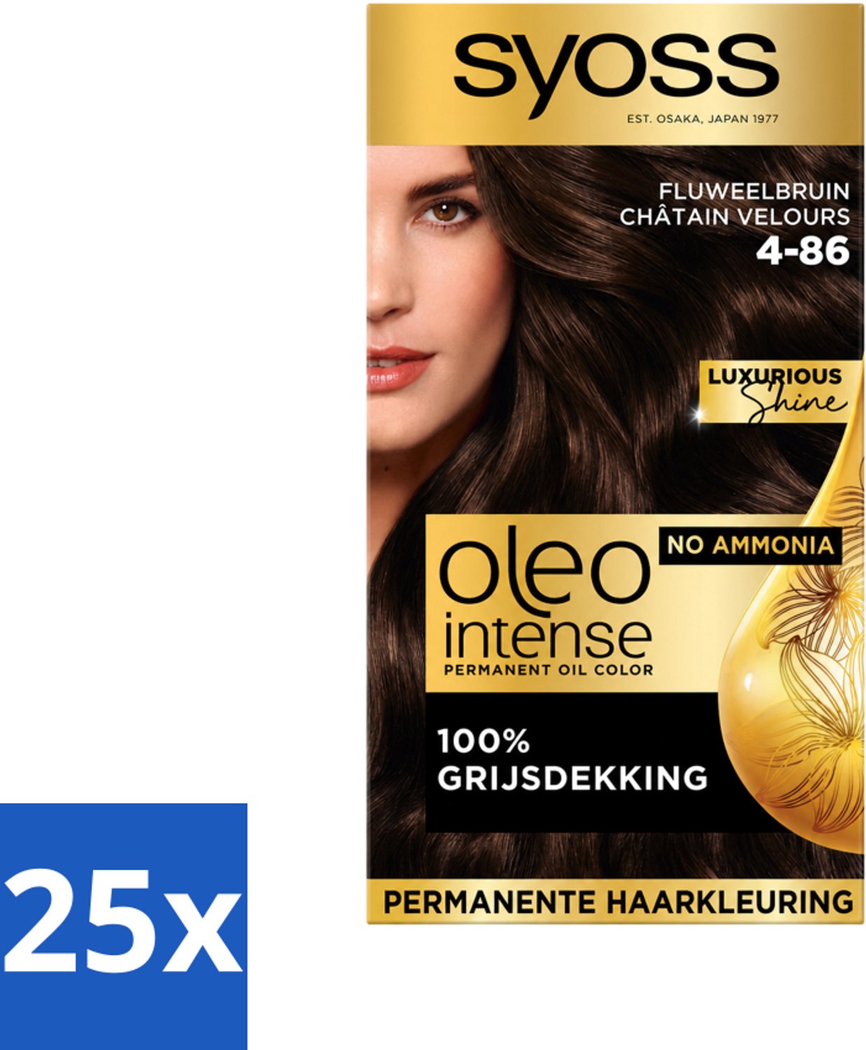 Syoss Oleo Intense - Haarverf - 4-86 - Fluweel Bruin - 115ml x 25
