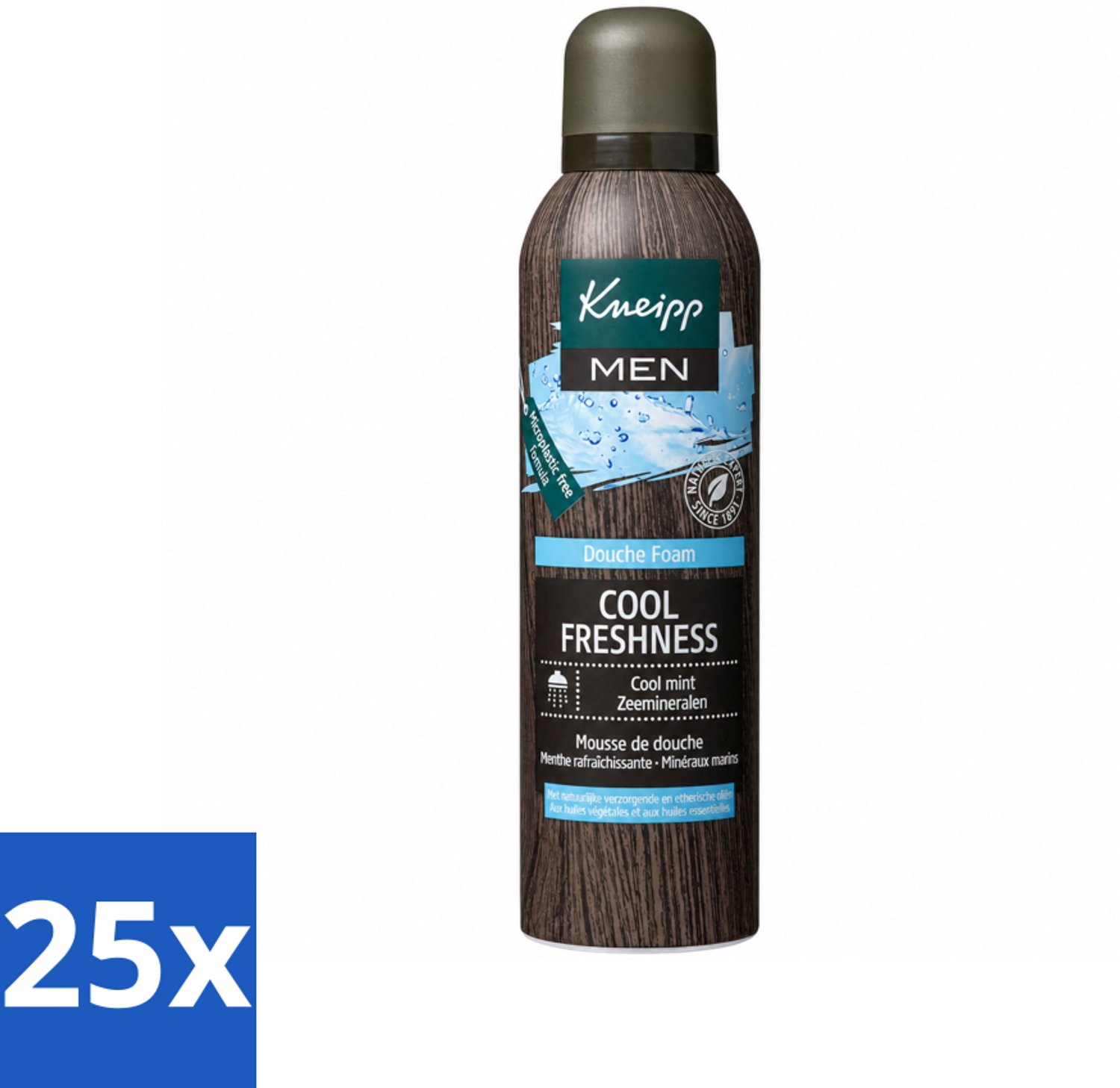 25 x Kneipp - Douche schuim - Men Cool Freshness - Frisse geur - 200 ml - Voordeelverpakking - 25 stuks