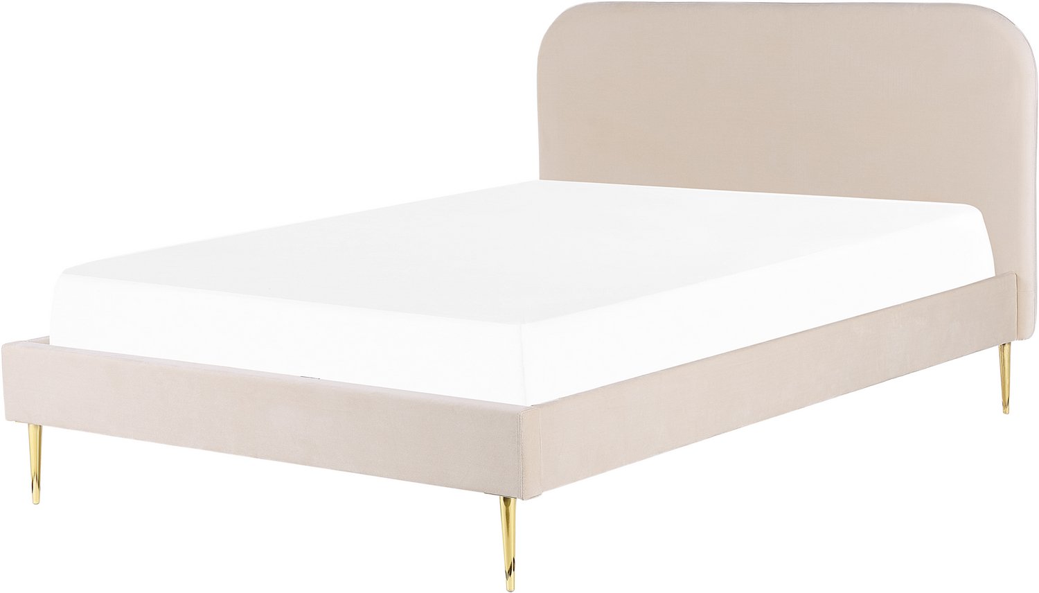 Beliani FLAYAT - Tweepersoonsbed - Lichtbeige - 180 x 200 cm - Fluweel