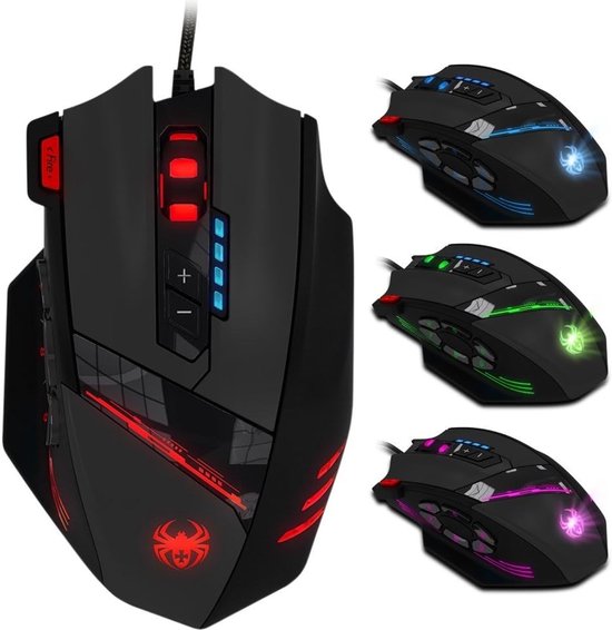 Gaming Muis met 12 Programmeerbare Toetsen, 4000 DPI, RGB Verlichting en Ergonomisch Ontwerp voor PC en Laptop Gaming — afbeelding 5