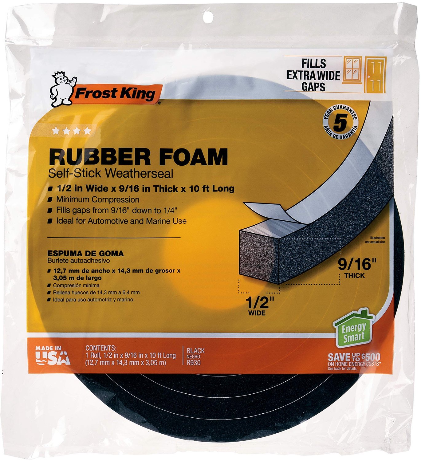 Rubber Foam Tape - Dichting tegen lucht/waterlekken - Zwart