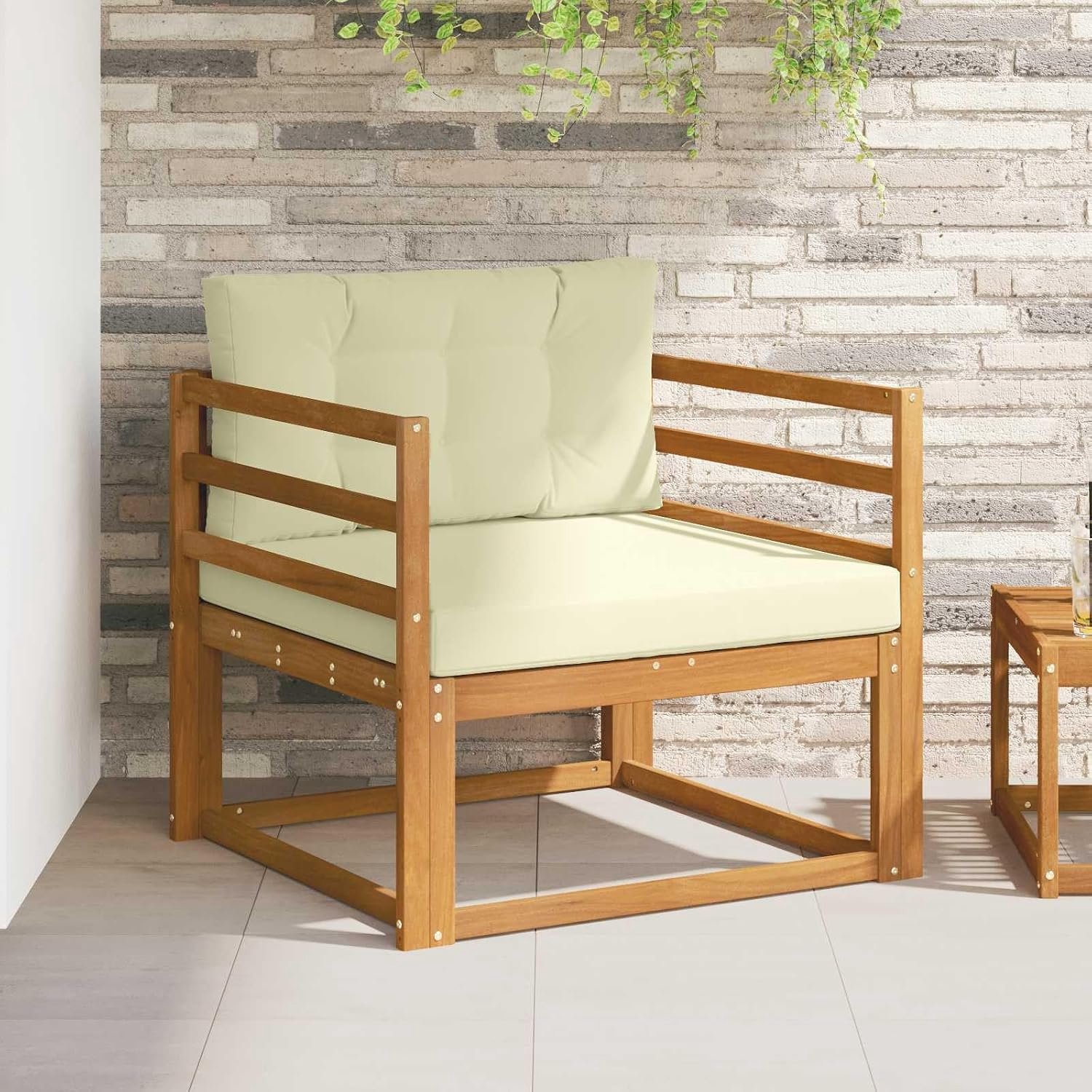Middenbank, acaciahout tuinstoel, bruin, 87x83x73