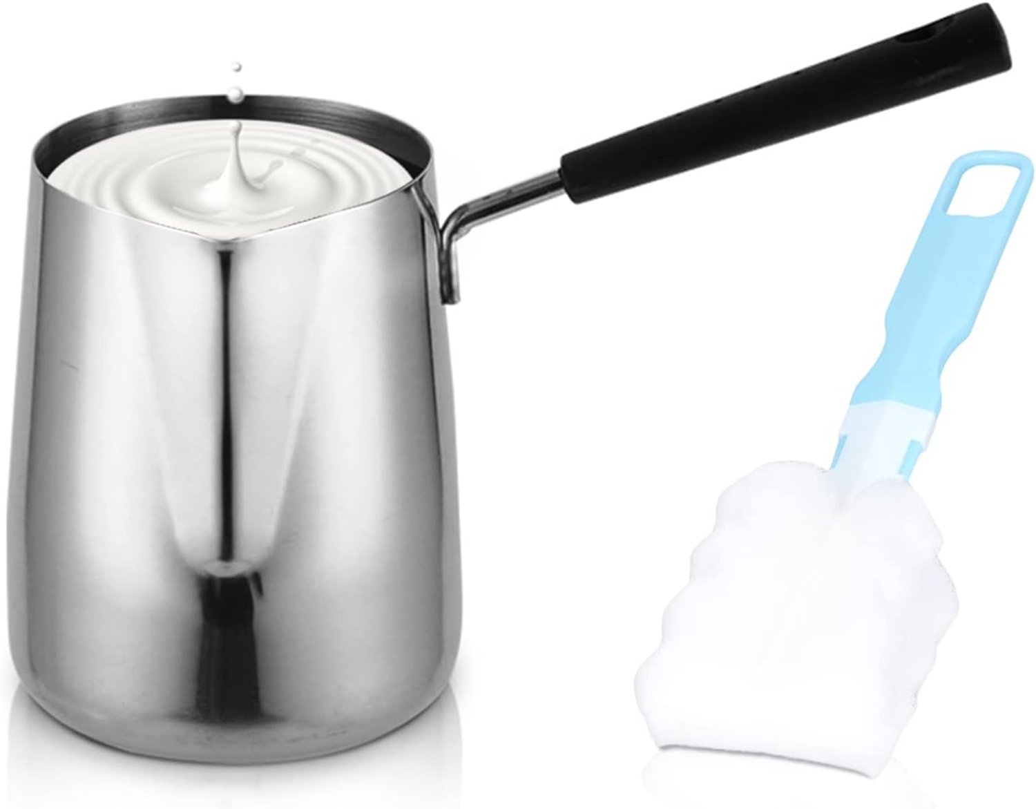 Turks koffiezetapparaat Boterwarmer Mini RVS Griekse koffie Verwarming Smeltende melkpot met uitloop voor thuiscafé - Homevero