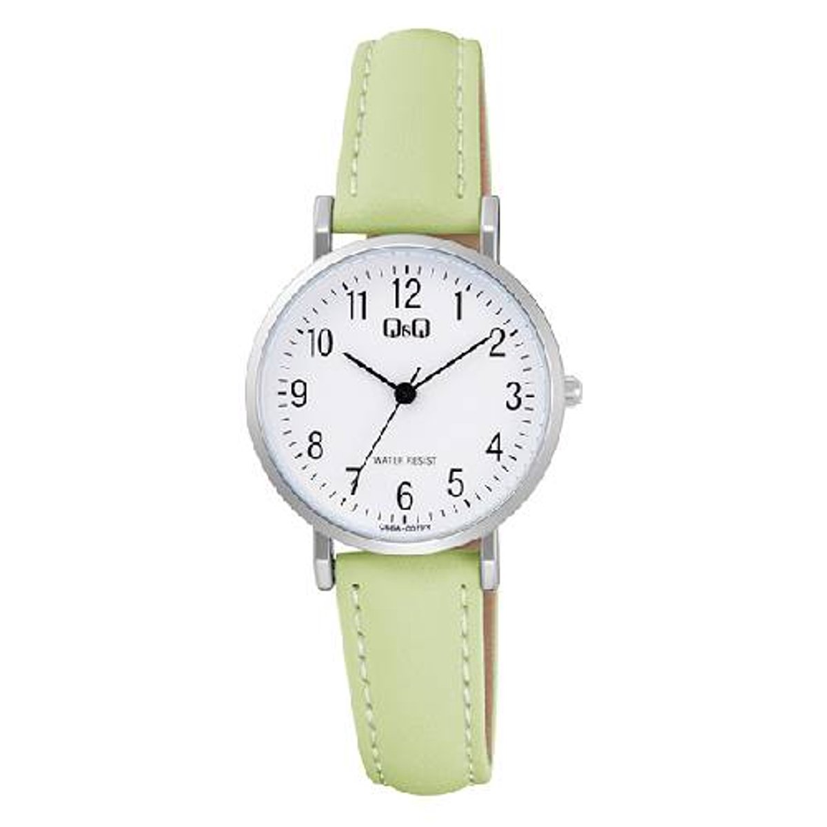 Q&Q-model c66a-007-dames-horloge-groen-diameter 28mm-3 atm waterdicht-leder