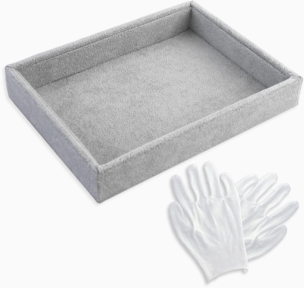 Jewellery Tray, Soft Velvet Jewellery Box, Ring Tray, Scratch-Resistant Jewellery Display for Watch, Necklace - ShopVlot