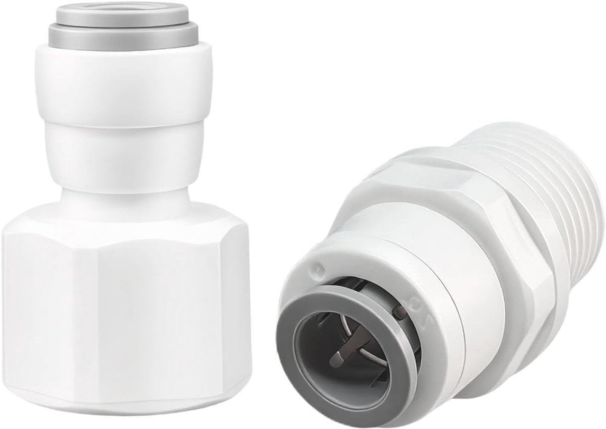3/8" → 1/4 inch rechte RO - Push-in snelkoppeling met binnen- en buitendraad, POM, O-ring afdichting, voor - ShopVlot